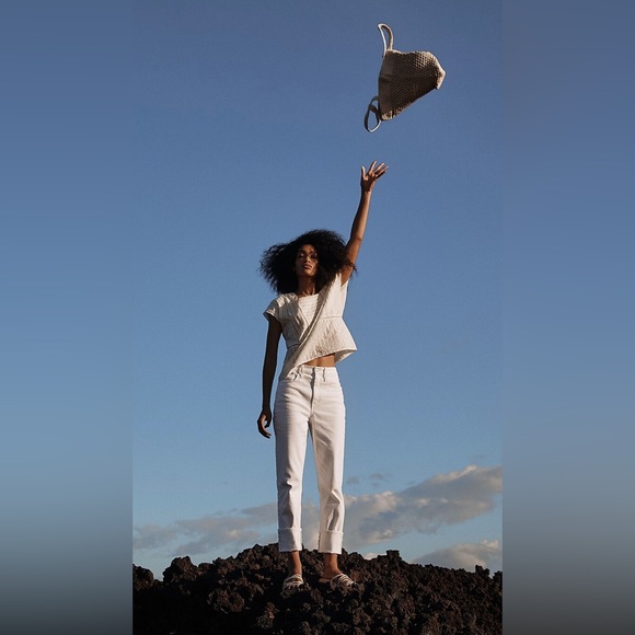 Madewell The High-Rise Slim Boyjean in Tile White Size 32 - Picture 12 of 14